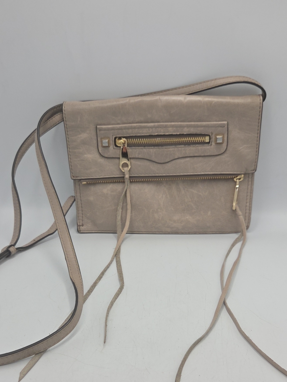 Rebecca Minkoff Leather Crossbody Shoulder Bag with Zipper Detail